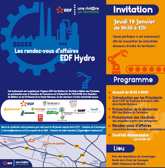 Invitation au 1er rendez-vous d'affaires EDF en Comminges