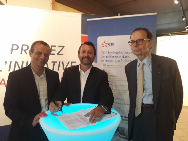 Signature convention EDF - Plateforme Initiative en présence de Louis Schweitzer