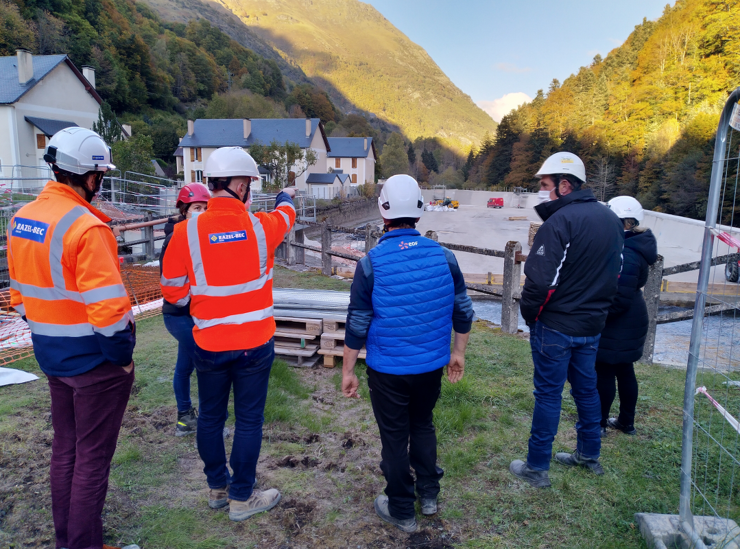 Visite du chantier du bassin d'Eget